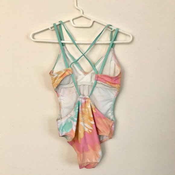 Xhilaration Swim Donating Soon Tie Dye One Piece Open Back Bathing